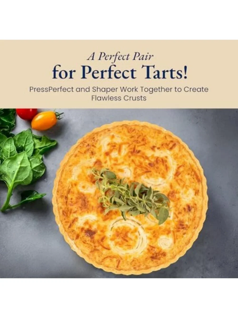 9-Inch Removable Bottom Tart Pan Set with Silicone Crust Shaper & Pie Weights